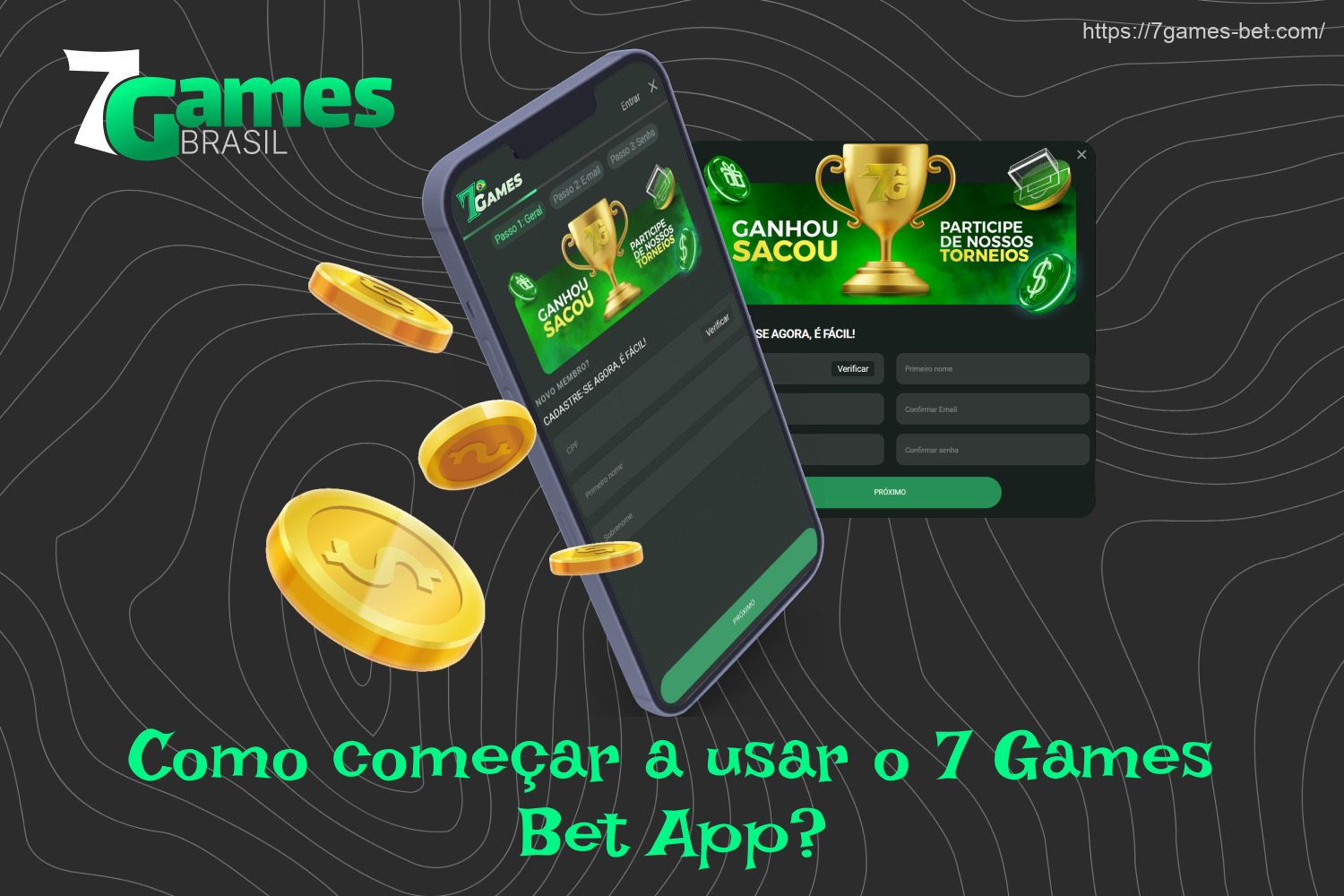 Para começar a usar o aplicativo 7Games, você precisa se registrar, fazer um depósito e selecionar um evento para apostar