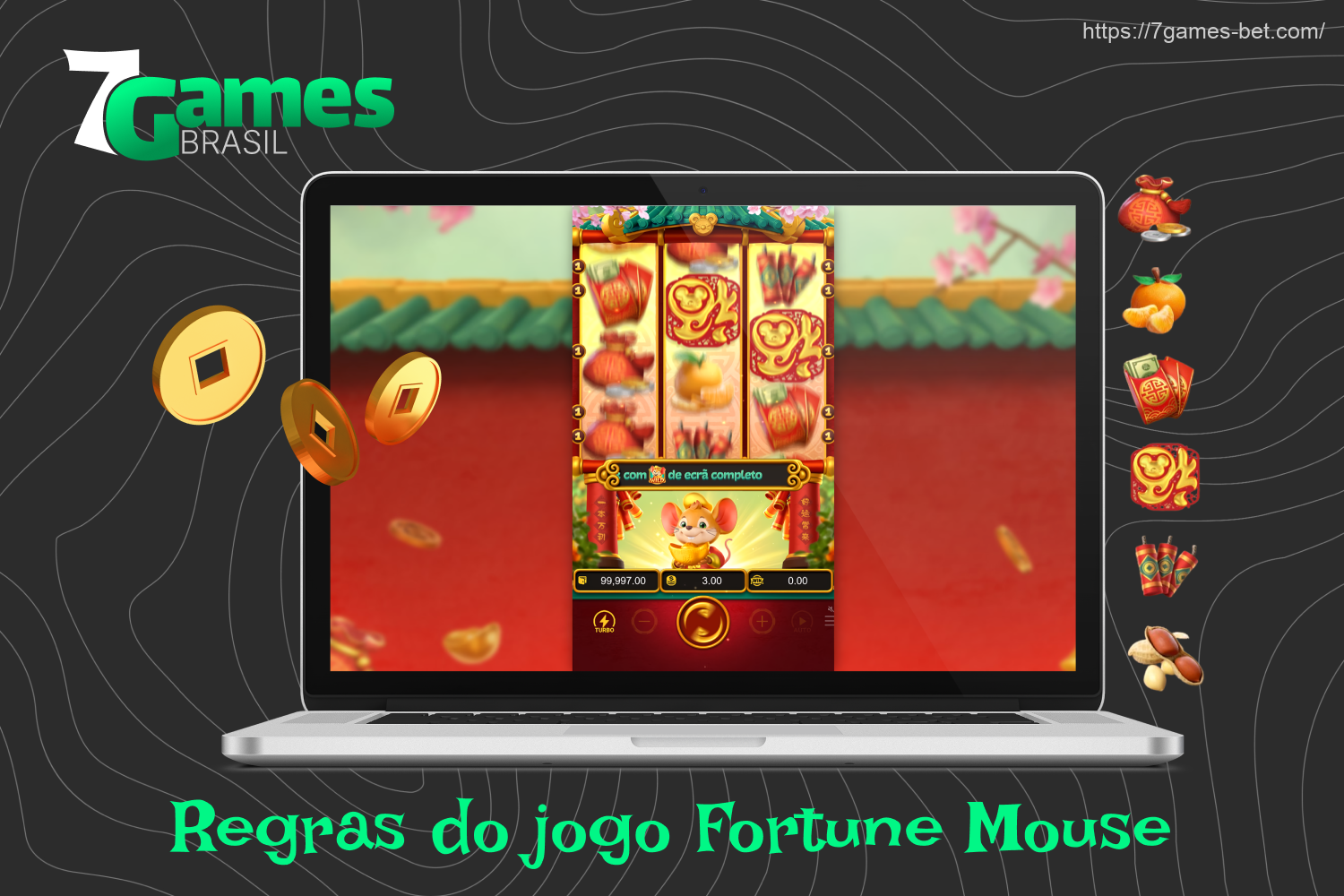 A experiência de jogo no Fortune Mouse 7Games é bastante simples e se assemelha a outras caça-níqueis de três cilindros