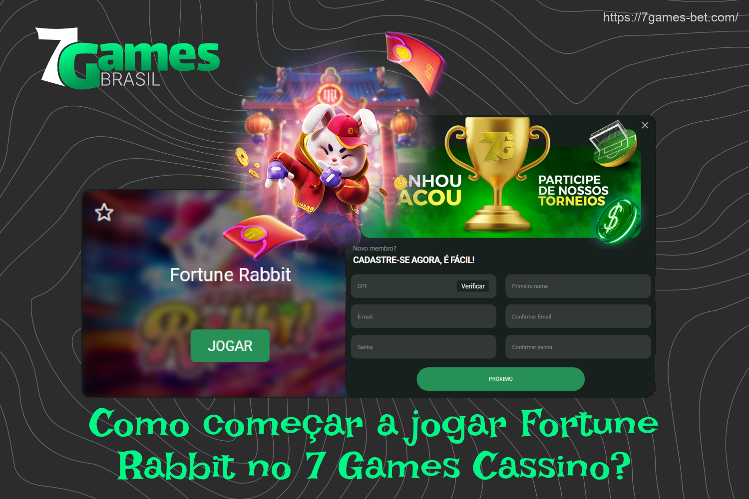 Os brasileiros podem começar a jogar Fortune Rabbit no 7Games depois de se registrarem e fazerem um depósito