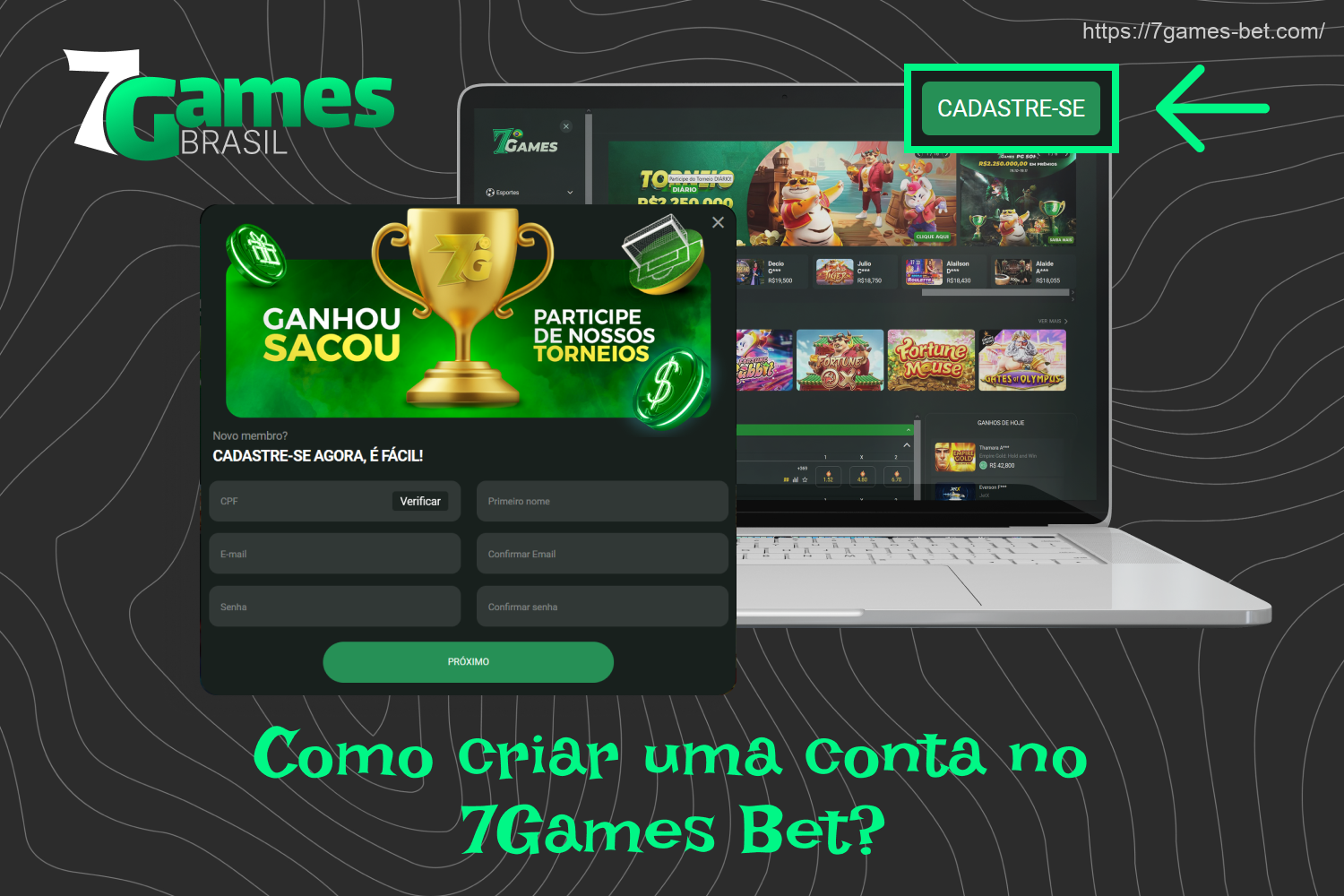 Depois de se registrar no 7Games, os jogadores do Brasil terão acesso a todos os jogos e recursos do cassino