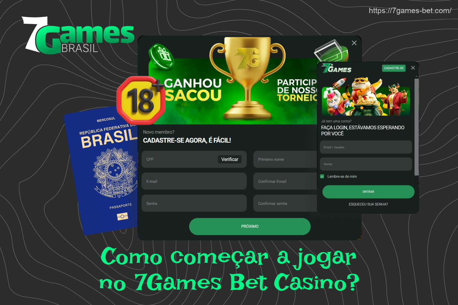 Para começar a jogar com dinheiro real no cassino 7Games, um usuário do Brasil precisa criar uma conta, fazer o login e fazer um depósito